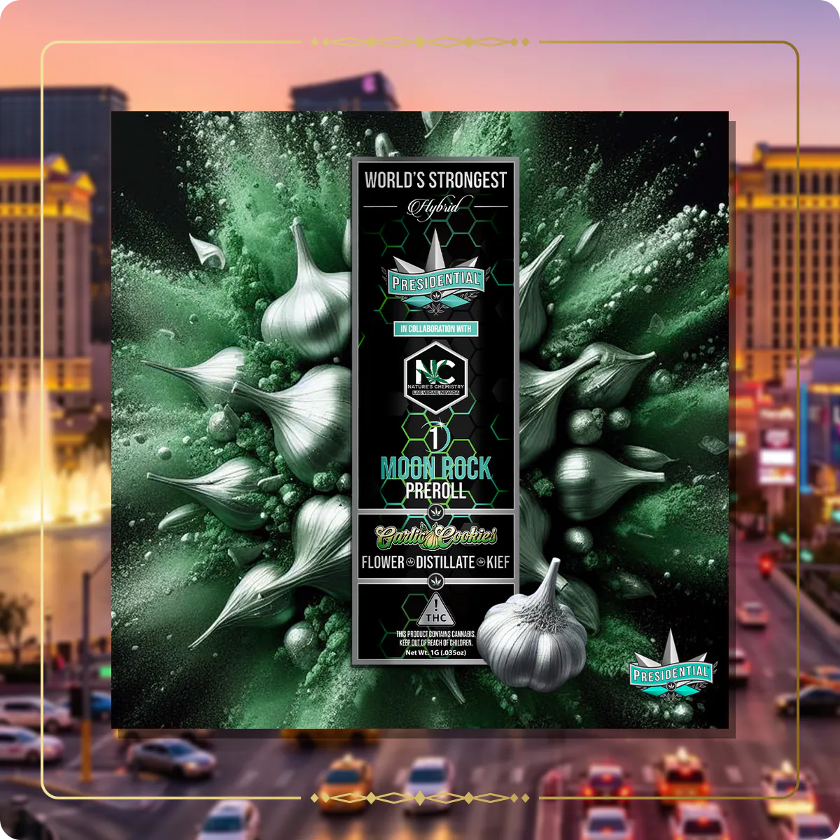 Garlic Cookies Presidential pre-roll variant 2 for the Nevada home collection